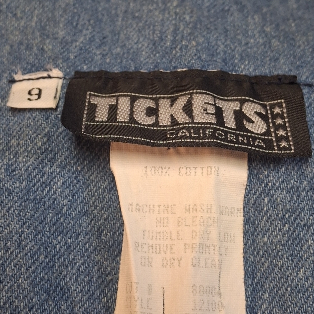 Vintage Blue Denim Embellished Jacket Blazer, Tickets California, Women Size 9 - Picture 2 of 16